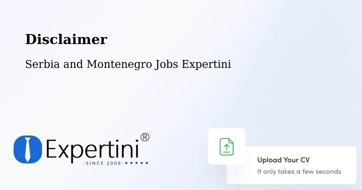 Disclaimer – Fairwinds - Serbia and Montenegro Jobs Expertini